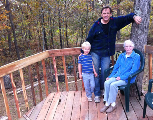 Joan, Alexander and Bernard in treehouse